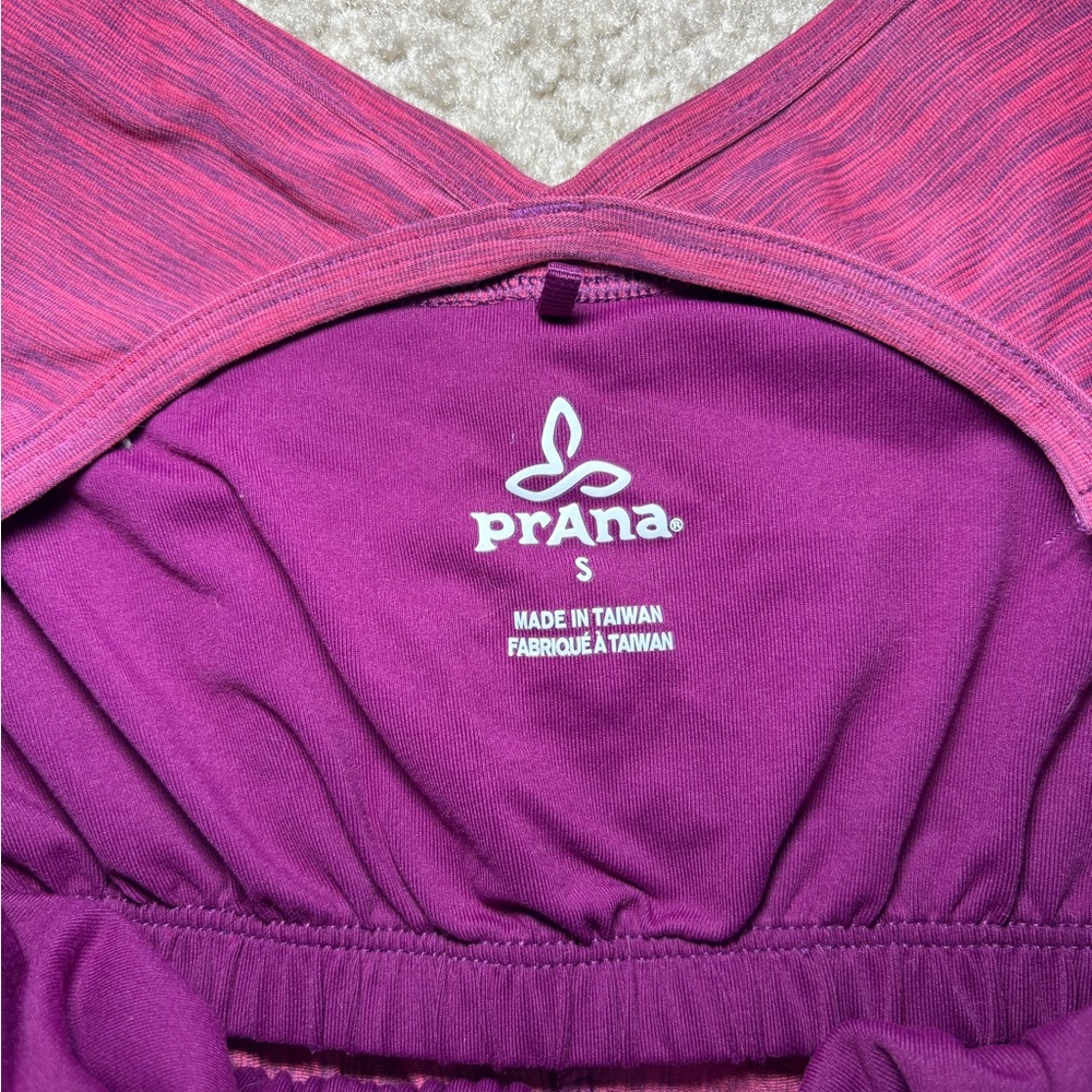 prAna Women's Pink and Purple Athletic Dress - Built In Sports Bra - Size Small